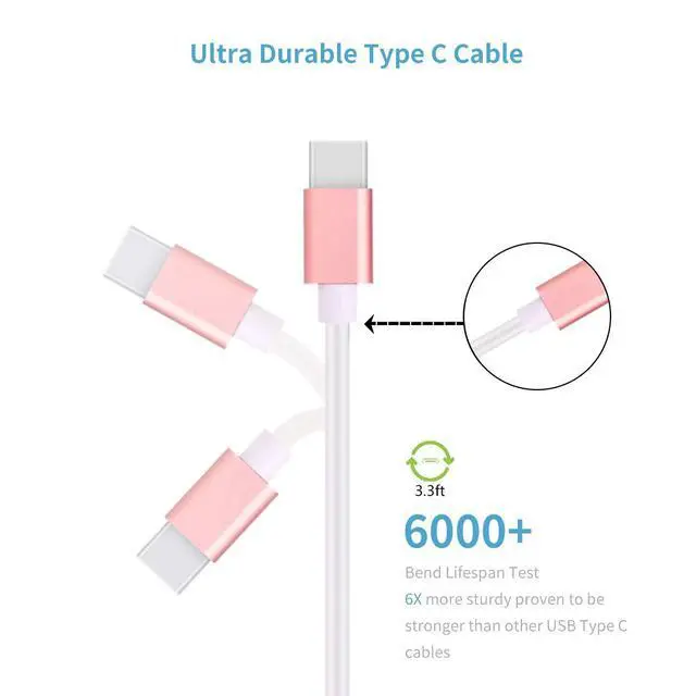 Alt view image 6 of 7 - Fast USB Car Charger for Samsung Galaxy A56/A55/A54/A53/A50/A17/A16/A15/A14/S26/S25/S24/S23/S22 Plus/Ultra/Note 20/A21/A31/A51 Quick Charge 3.0 Dual USB Rapid Car Charger with Type C Cable 3.3ft-Pink
