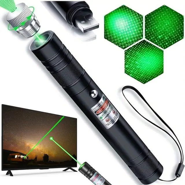 Main image of Green Laser Pointer High Power - Long Range Rechargeable Laser Beam, USB Charging for Hiking, Presentations & Outdoor Use (Professional-Grade Green Light)