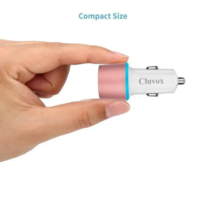 Alt view image 7 of 7 - Fast USB Car Charger for Samsung Galaxy A56/A55/A54/A53/A50/A17/A16/A15/A14/S26/S25/S24/S23/S22 Plus/Ultra/Note 20/A21/A31/A51 Quick Charge 3.0 Dual USB Rapid Car Charger with Type C Cable 3.3ft-Pink