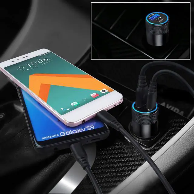 Alt view image 6 of 6 - USB C Fast Car Charger for Samsung Galaxy S26 S25 S24 S23 Ultra S22 S21 S20 A17 A16 A15 A52 A55 A54 Note 20,30W 2 Port Car Charger Adapter+USB C to C Charger Cable for Google Pixel 10 9 8a 8 7 6 5 4