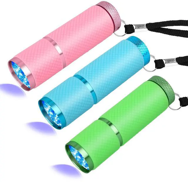 Main image of 13pcs Black Light Flashlight, U,V LED Flashlight, Portable Ultraviolet Light 395nm, Small Glow Flashlights with 9 LED U,V Lights for Pet Urine, Counterfeit, Scorpion Detection