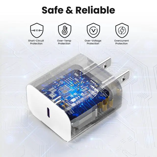Alt view image 4 of 7 - Fast Charger for iPhone 17 16 152 Pack 60W USBC to USBC Cable Cord with 20W Apple iPad USB C Wall Chrager Type-c Block (White, 6ft)
