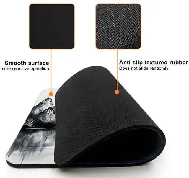 Alt view image 3 of 7 - Japanese Cherry Blossom Mouse Pads for Desk, Portable Computer Small Mouse pad for Wireless Laptop, 9.5" x 7.9" Non-Slip Rubber Base Design Smooth Surface Mousepad for Home & Office & Travel