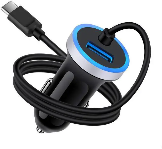 Main image of Type C Car Charger Fast Charging Cigarette Lighter Adapter for Samsung Galaxy S25 S24 S23 S22 S21 Ultra 5G S20 FE Note 20,A13 A14 A15 A53 A54, Google Pixel 8 7 6 8A 7A 6A&3FT USB Cable