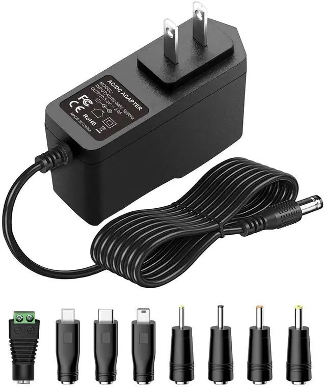 Main image of 5V 2A 10W DC Power Supply Adapter AC/DC Wall Charger AC 100V-240V to DC 5 Volt 2Amp 1A 1.5A Replacement Power Cord USB Type C for Security Camera Baby Monitor Scanner TV Box Raspberry USB Hub
