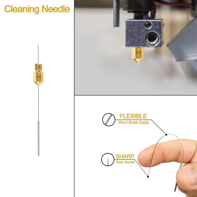 Alt view image 6 of 7 - 0.4MM MK8 Ender 3 Nozzles 25 pcs 3D Printer Brass Nozzles Extruder for Makerbot Creality CR-10 with 5 Needles and Metal Storage Box (0.4mm)