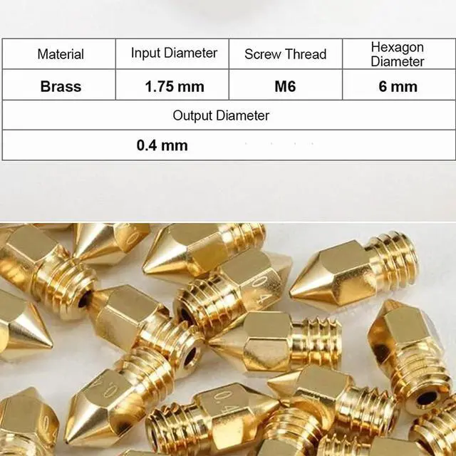 Alt view image 3 of 6 - 16Pcs Ender 3 Nozzles 0.4mm, MK8 Extruder Nozzles 0.4mm Compatible for Creality Ender 3 v2/Ender 3 Pro/Ender 3 Max/Ender 5 Pro/Ender 3 S1/Ender 3 Neo/CR-10 Series 3D Printer Brass Nozzles,
