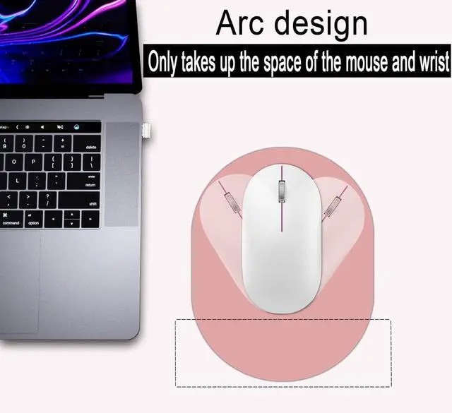 Alt view image 2 of 6 - Small Mouse Pad, Mini Mouse Pad, Portable Waterproof with Anti-Slip Base,Pink 5x7 Inch