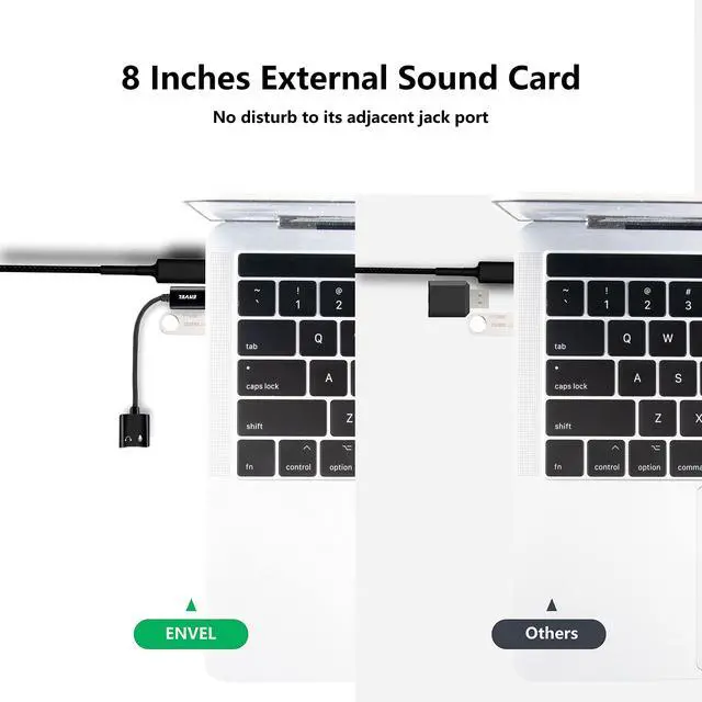 Alt view image 3 of 7 - USB to 3.5mm Audio Adapter, External Stereo Sound Card | Dual TRS 3-Pole 3.5mm Headphone and Microphone Jack for PS4/PS5/PC/Laptop, Built-in Chip Mic-Supported Headphone Adapter