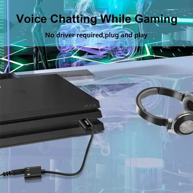 Alt view image 7 of 7 - USB to 3.5mm Audio Adapter, External Stereo Sound Card | Dual TRS 3-Pole 3.5mm Headphone and Microphone Jack for PS4/PS5/PC/Laptop, Built-in Chip Mic-Supported Headphone Adapter