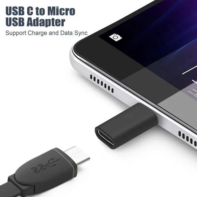 Alt view image 2 of 5 - USB C to Micro USB Adapter 5Pack, Type C Female to Micro USB Male Convert Connector Support Charge and Data Sync Compatible with Samsung Galaxy S7 S7 Edge, Nexus 5 6 and More Micro USB Devices
