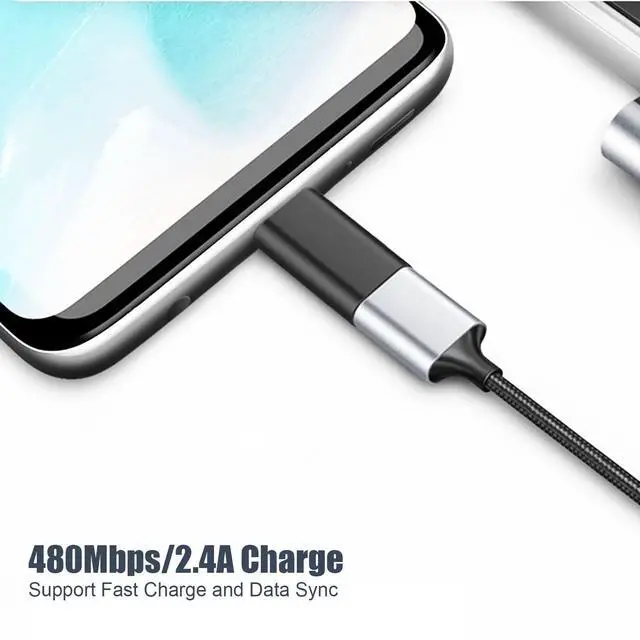 Alt view image 3 of 5 - USB C to Micro USB Adapter 5Pack, Type C Female to Micro USB Male Convert Connector Support Charge and Data Sync Compatible with Samsung Galaxy S7 S7 Edge, Nexus 5 6 and More Micro USB Devices
