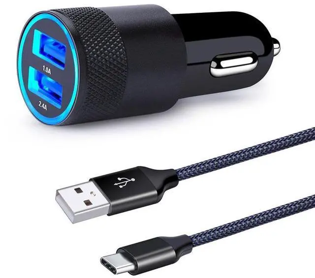 Main image of USB Type C Car Charger, Dual Port Car Adapter with 6ft Fast Charge USB C Cable for Samsung Galaxy S25 S24 S23 S22 S21 S20 S10 A17 A16 A15,iPhone Air/17/16/15,Google Pixel 10 9 8 Pro 7 7a 6a 6,Moto,LG