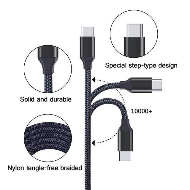 Alt view image 3 of 6 - USB Type C Car Charger, Dual Port Car Adapter with 6ft Fast Charge USB C Cable for Samsung Galaxy S25 S24 S23 S22 S21 S20 S10 A17 A16 A15,iPhone Air/17/16/15,Google Pixel 10 9 8 Pro 7 7a 6a 6,Moto,LG