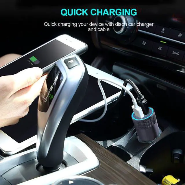 Alt view image 6 of 6 - USB Type C Car Charger, Dual Port Car Adapter with 6ft Fast Charge USB C Cable for Samsung Galaxy S25 S24 S23 S22 S21 S20 S10 A17 A16 A15,iPhone Air/17/16/15,Google Pixel 10 9 8 Pro 7 7a 6a 6,Moto,LG