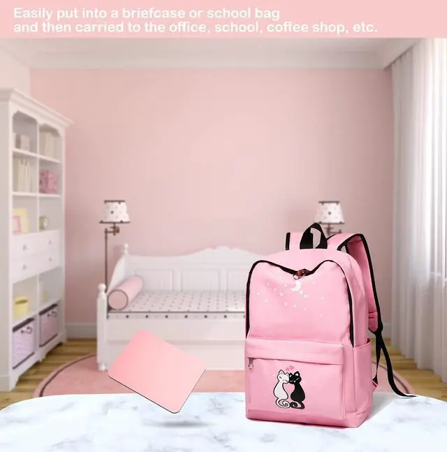 Alt view image 4 of 7 - Small Mouse Pad 6 x 8 Inch, Mini Mouse Pad Thick for Laptop Wireless Mouse Home Office Travel, Portable & Washable (Pink)