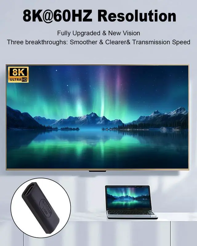 Alt view image 6 of 6 - 240W USB C Female to Female Adapter, 40Gbps USB C Coupler, 8K@60Hz Video Display for Switch, Tablet, iPad, MacBook, Thunderbolt 4/3 (2Pack)