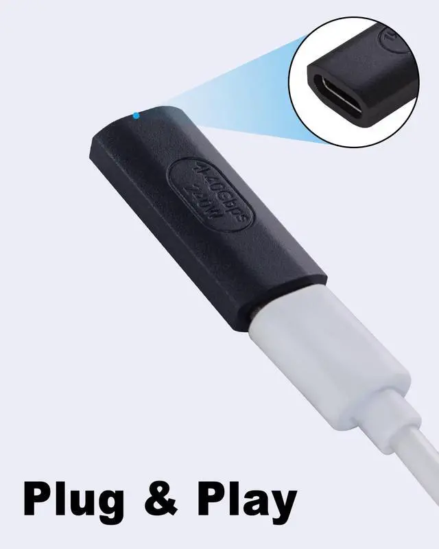 Alt view image 5 of 6 - 240W USB C Female to Female Adapter, 40Gbps USB C Coupler, 8K@60Hz Video Display for Switch, Tablet, iPad, MacBook, Thunderbolt 4/3 (2Pack)