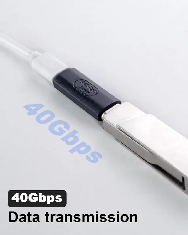 Alt view image 4 of 6 - 240W USB C Female to Female Adapter, 40Gbps USB C Coupler, 8K@60Hz Video Display for Switch, Tablet, iPad, MacBook, Thunderbolt 4/3 (2Pack)
