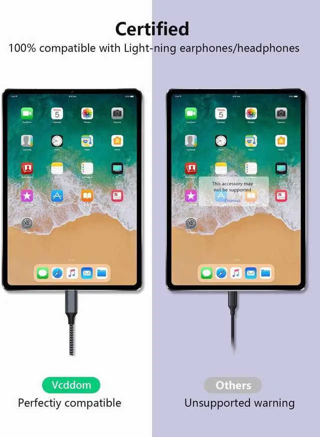 Alt view image 5 of 7 - USB C to Lightning Audio Adapter for iPhone 15, USB Type C Male to Lightning HiFi Audio Female Headphones Converter Fit with iPhone 15/15Pro, iPad Pro, iPad Air 5/4 MacBook, Galaxy S23/S22/S21