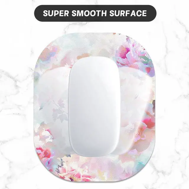 Alt view image 4 of 7 - Small Mouse Pad, 6 x 7 Inch, Oval Mini Mouse Pad with Non-Slip Rubber Base for Laptop Wireless Mouse Keyboard Tray Mousepad, Floral Pattern