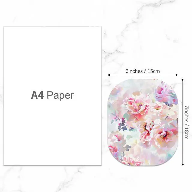 Alt view image 2 of 7 - Small Mouse Pad, 6 x 7 Inch, Oval Mini Mouse Pad with Non-Slip Rubber Base for Laptop Wireless Mouse Keyboard Tray Mousepad, Floral Pattern
