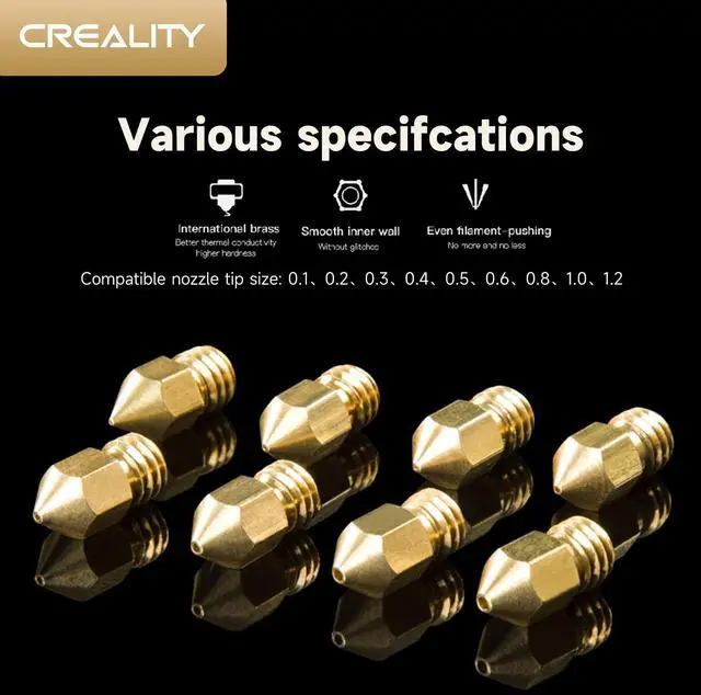Alt view image 3 of 7 - Official Ender 3 0.4mm Nozzles 10 PCS, Brass 3D Printer Nozzles for Ender 3 V2/Ender 3 Pro/Ender 3 Max/Ender 5 Series and Sermoon D1