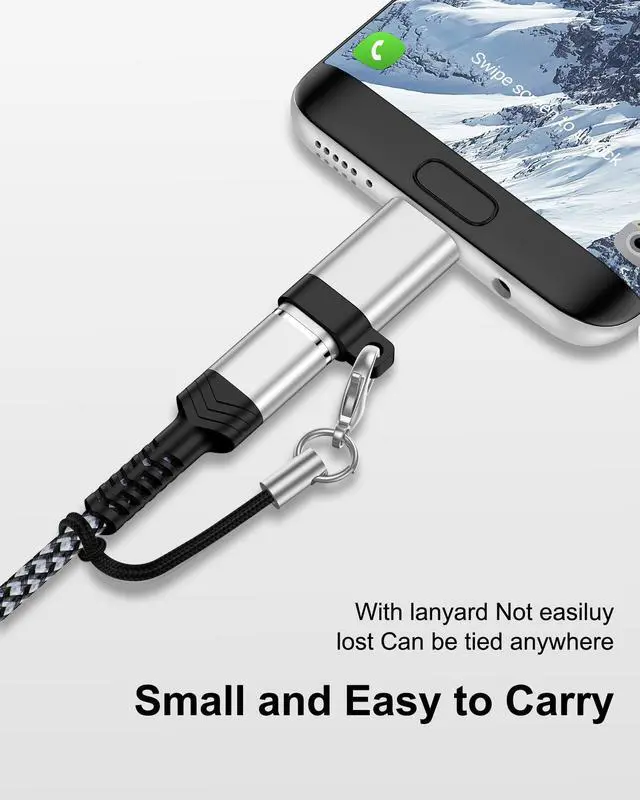 Alt view image 6 of 7 - Micro USB to USB C Adapter, 2-Pack Type C Female to Micro USB Male Converter, USB C to Micro USB Adapter Fast Charging & Data Sync Compatible with Galaxy S7 Edge, S6, Nexus, Kindle, PS4, and More