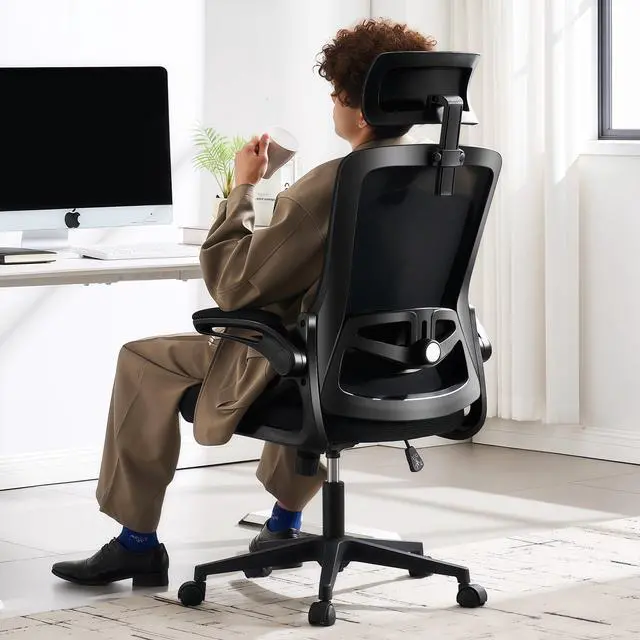 Main image of Ergonomic Office Chair, 400 LBS Computer Chairs with Adjustable Lumbar Support, Breathable Mesh Desk Chair Ergonomic with Thickened Cushion, Comfy Home Office Desk Chair (Black)