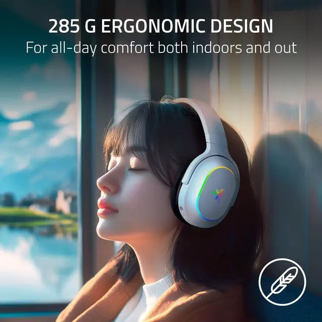 Alt view image 3 of 7 - Barracuda X Chroma Wireless Gaming Headset: 2.4GHz Wireless & Bluetooth - Lightweight - Chroma RGB - 40mm Drivers - Cardioid Mic - 70 Hr Battery - for PC, Mac, PS5, Switch 2, Smartphone - White