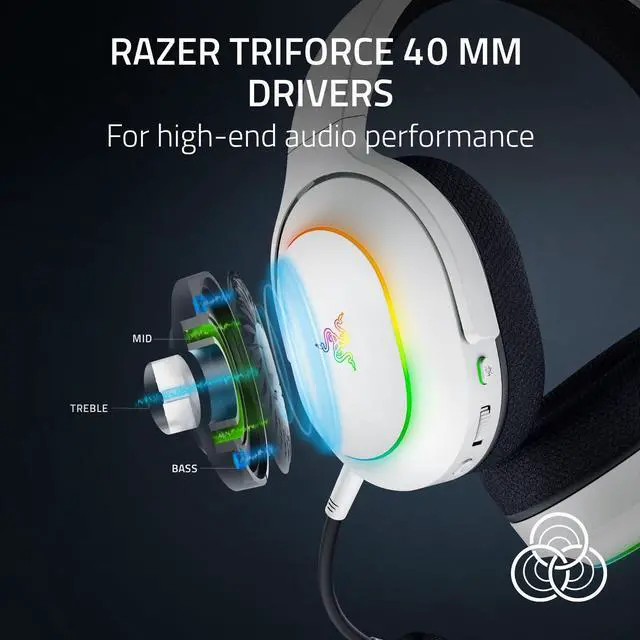 Alt view image 5 of 7 - Barracuda X Chroma Wireless Gaming Headset: 2.4GHz Wireless & Bluetooth - Lightweight - Chroma RGB - 40mm Drivers - Cardioid Mic - 70 Hr Battery - for PC, Mac, PS5, Switch 2, Smartphone - White