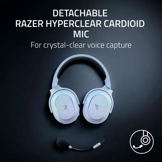 Alt view image 6 of 7 - Barracuda X Chroma Wireless Gaming Headset: 2.4GHz Wireless & Bluetooth - Lightweight - Chroma RGB - 40mm Drivers - Cardioid Mic - 70 Hr Battery - for PC, Mac, PS5, Switch 2, Smartphone - White