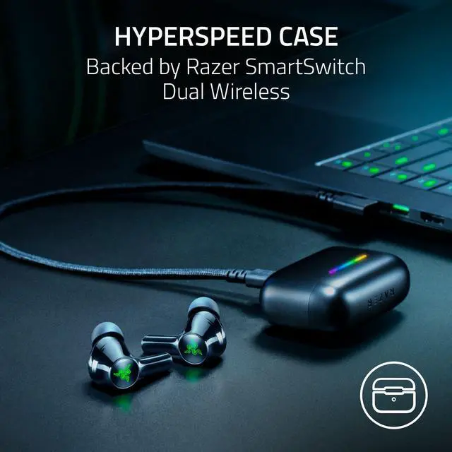 Alt view image 3 of 5 - Hammerhead V3 X HyperSpeed Wireless MultiPlatform Gaming Earbuds 2.4GHz & Bluetooth 5.3, Up to 35 Hr Battery, THX Spatial Audio, for Smartphones, PC, Laptop, Tablet, PS5, Steam Deck Black