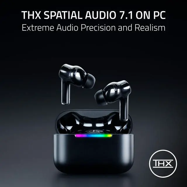 Alt view image 4 of 5 - Hammerhead V3 X HyperSpeed Wireless MultiPlatform Gaming Earbuds 2.4GHz & Bluetooth 5.3, Up to 35 Hr Battery, THX Spatial Audio, for Smartphones, PC, Laptop, Tablet, PS5, Steam Deck Black