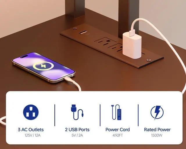 Alt view image 6 of 6 - 60 Inch L Shaped Gaming Desk with LED Lights and Power Outlets Reversible Corner Computer Desk with Pegboard Storage Shelves Home Office Table for Work Study Black