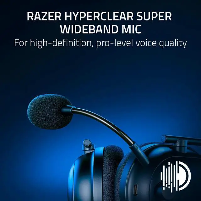 Alt view image 2 of 6 - BlackShark V2 Pro Wireless PlayStation Gaming Headset: 50mm Drivers - Super Wideband Mic - Noise Isolating Earcups - For PS5, Nintendo Switch 2, PC, Mac - Bluetooth, USB-C - 70hr Battery Black