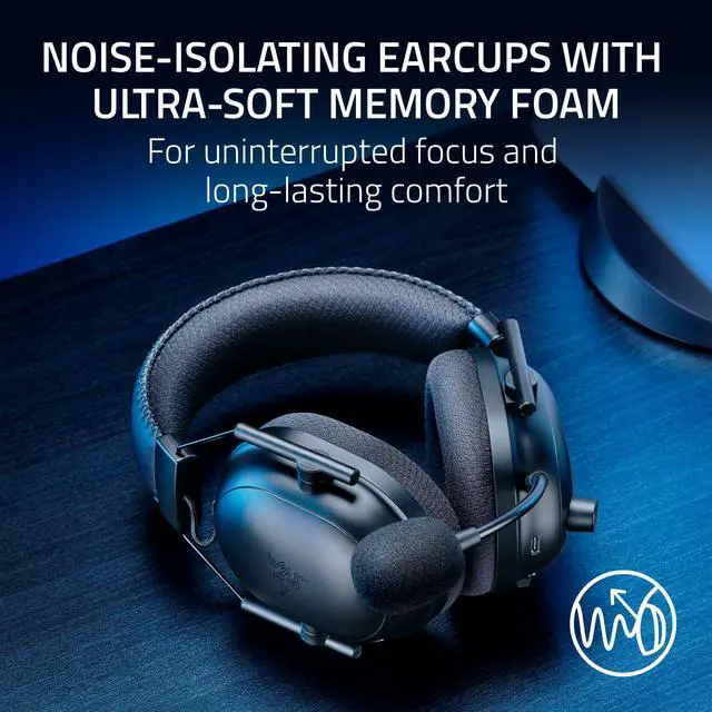 Alt view image 6 of 6 - BlackShark V2 Pro Wireless PlayStation Gaming Headset: 50mm Drivers - Super Wideband Mic - Noise Isolating Earcups - For PS5, Nintendo Switch 2, PC, Mac - Bluetooth, USB-C - 70hr Battery Black