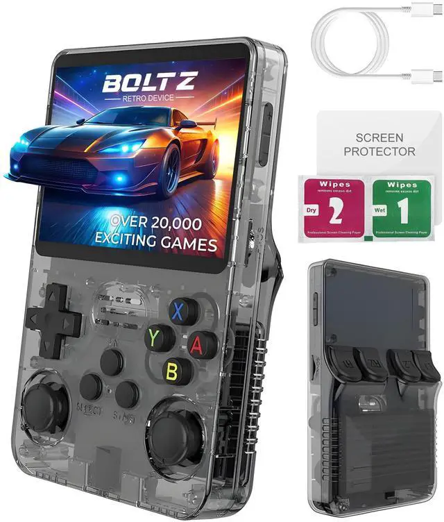 Main image of Boltz Retro Handheld Game Console with 20,503 Built-in Games, 3.75" IPS Screen Portable Retro Gaming Console RK3326 Quad-Core Emulator System, Dual Joystick Handheld Gaming Device with 3500mAh Battery
