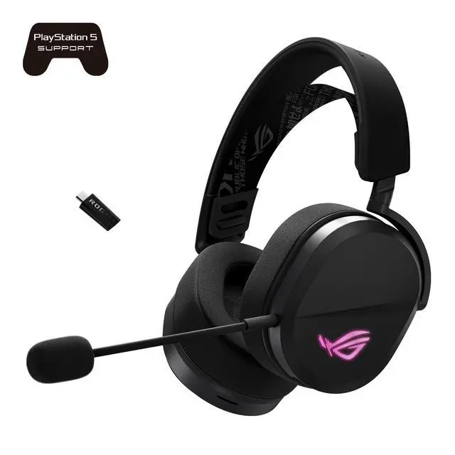 Alt view image 2 of 7 - ROG Pelta Wireless Gaming Headset with Detachable Mic Tri-Mode (BT, 2.4GHz, USB-C) 50mm Titanium-Plated Drivers, 70Hr Battery, Ergonomic, Lightweight, for PC, PS5, PS4, Switch, Mobile - Black
