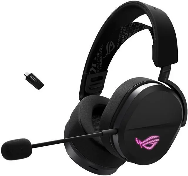 Main image of ROG Pelta Wireless Gaming Headset with Detachable Mic Tri-Mode (BT, 2.4GHz, USB-C) 50mm Titanium-Plated Drivers, 70Hr Battery, Ergonomic, Lightweight, for PC, PS5, PS4, Switch, Mobile - Black