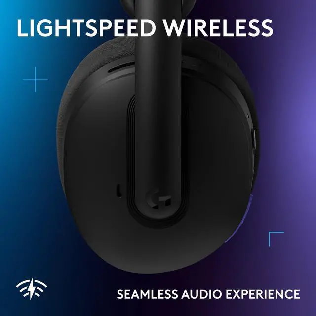 Alt view image 4 of 7 - 325 Lightspeed Wireless Gaming Headset - Black | All-Day Comfort, Built-in Mic with Noise Reduction, 24-Bit Audio, 24+ Hr Battery Life, for PC, PlayStation, Switch, Mobile