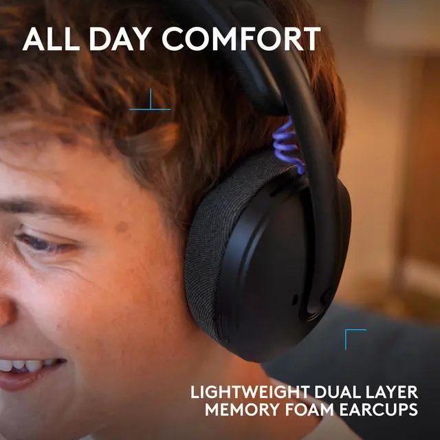 Alt view image 3 of 7 - 325 Lightspeed Wireless Gaming Headset - Black | All-Day Comfort, Built-in Mic with Noise Reduction, 24-Bit Audio, 24+ Hr Battery Life, for PC, PlayStation, Switch, Mobile