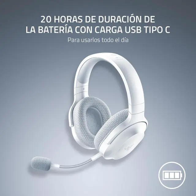 Alt view image 7 of 7 - Barracuda X Wireless Gaming & Mobile Headset (PC, PlayStation, Switch 2, Android, iOS): 2.4GHz Wireless + Bluetooth - Lightweight - 40mm Drivers - Detachable Mic - 50 Hr Battery - Mercury White