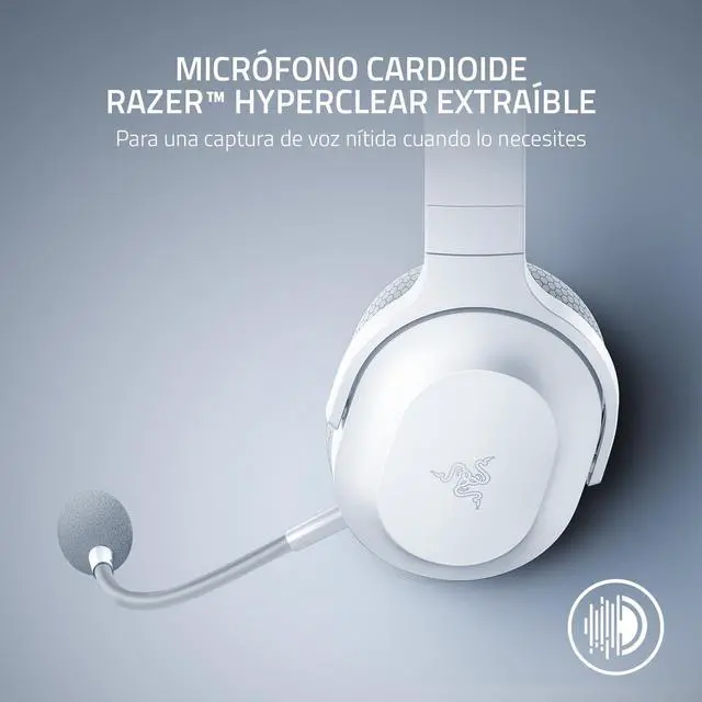 Alt view image 5 of 7 - Barracuda X Wireless Gaming & Mobile Headset (PC, PlayStation, Switch 2, Android, iOS): 2.4GHz Wireless + Bluetooth - Lightweight - 40mm Drivers - Detachable Mic - 50 Hr Battery - Mercury White