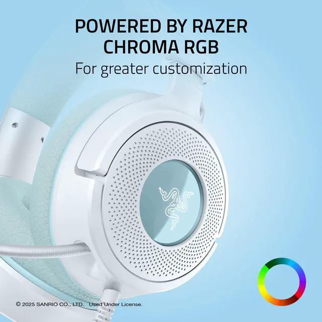 Alt view image 7 of 7 - Kraken V4 X Wired Gaming Headset: 40 mm Drivers - Cardioid Mic - Memory Foam Cushions - Chroma RGB Lighting - Type C & Type A Cable - for PC, Mac, PS5, Nintendo Switch 2 - Cinnamoroll Edition