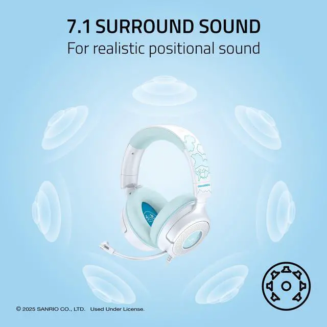 Alt view image 4 of 7 - Kraken V4 X Wired Gaming Headset: 40 mm Drivers - Cardioid Mic - Memory Foam Cushions - Chroma RGB Lighting - Type C & Type A Cable - for PC, Mac, PS5, Nintendo Switch 2 - Cinnamoroll Edition