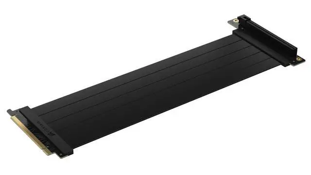 Alt view image 4 of 7 - Premium PCIe 4.0 x16 Extension Cable 300mm - EMI Shielded - 90° Female PCIe Connector - Backwards Compatible with PCIe 3.0 Systems - Black
