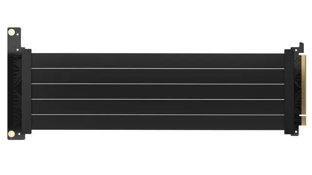 Alt view image 2 of 7 - Premium PCIe 4.0 x16 Extension Cable 300mm - EMI Shielded - 90° Female PCIe Connector - Backwards Compatible with PCIe 3.0 Systems - Black