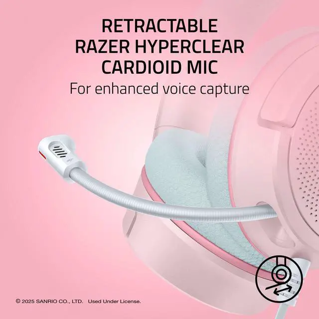 Alt view image 3 of 7 - Kraken V4 X Wired Gaming Headset: 40 mm Drivers - Cardioid Mic - Memory Foam Cushions - Chroma RGB Lighting - Type C & Type A Cable - for PC, Mac, PS5, Nintendo Switch 2 - My Melody Edition