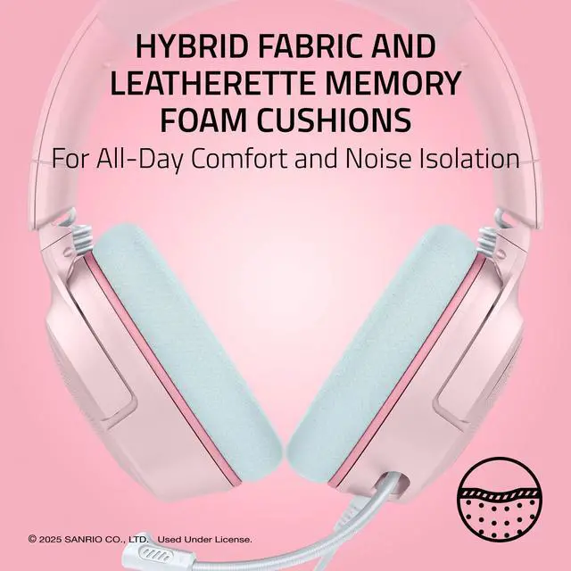 Alt view image 5 of 7 - Kraken V4 X Wired Gaming Headset: 40 mm Drivers - Cardioid Mic - Memory Foam Cushions - Chroma RGB Lighting - Type C & Type A Cable - for PC, Mac, PS5, Nintendo Switch 2 - My Melody Edition